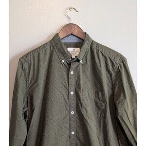 American Eagle Seriously Soft Shirt Mens Medium Green Button Down Classic Fit LS